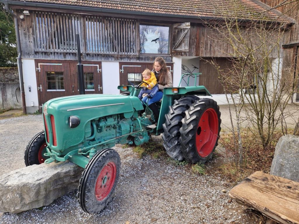 Me and my son on a tractor